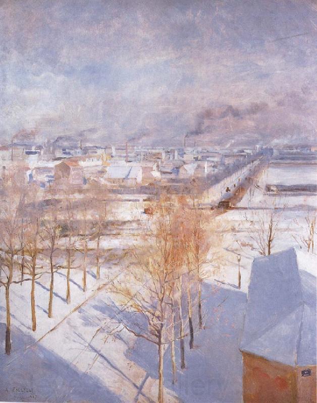 Albert Edelfelt Paris in the Snow Spain oil painting art